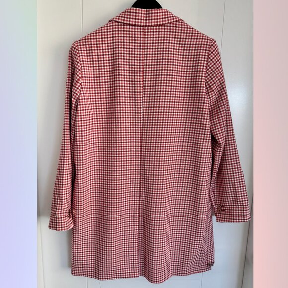 Mos Mosh Checkered Red Long Blazer – Size 42 - Picture 7 of 10